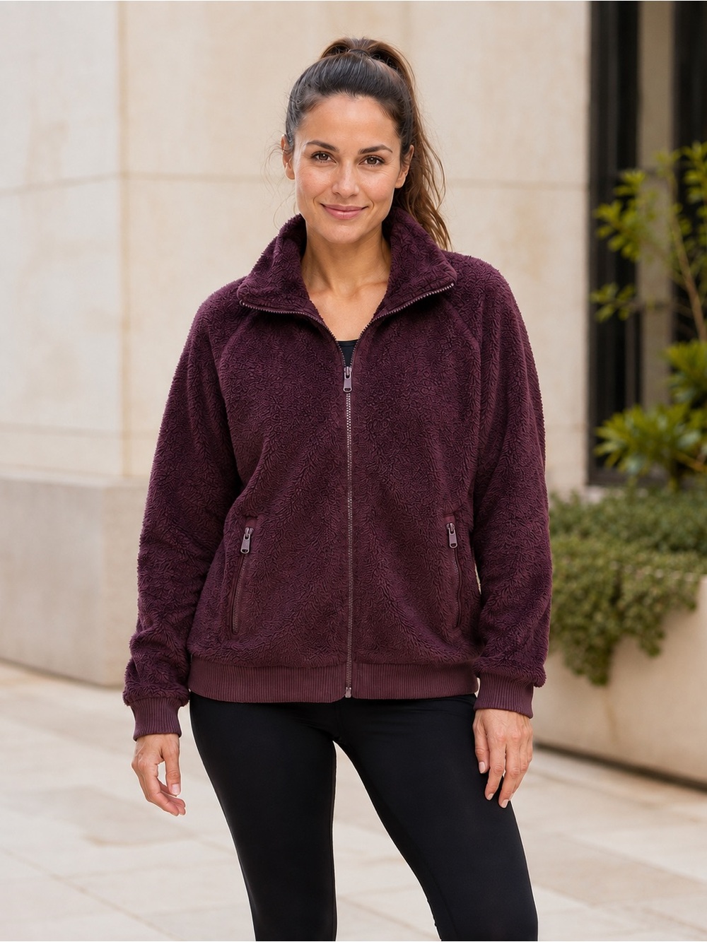 Athleta Tugga Sherpa Fleece Jacket Size S